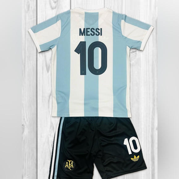 Messi Youth Adidas Soccer Jersey Kids Kit Jersey+ Shorts Kids Small (24)